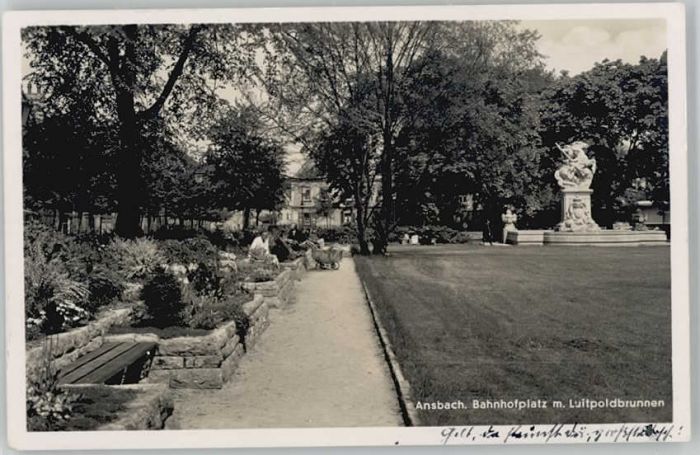 Ansbach Mittelfranken Ansbach Luitpoldbrunnen Bahnhofplatz