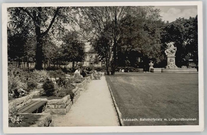 Ansbach Mittelfranken Ansbach Luitpoldbrunnen Bahnhofplatz