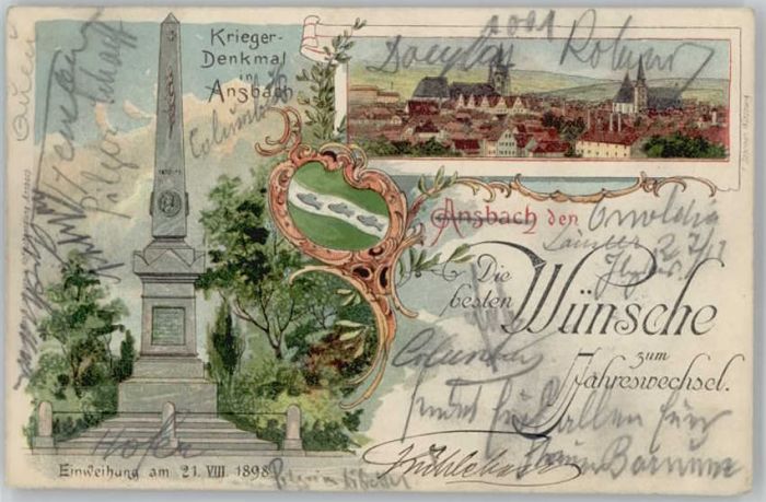 Ansbach Mittelfranken Ansbach Einweihung Kriegerdenkmal