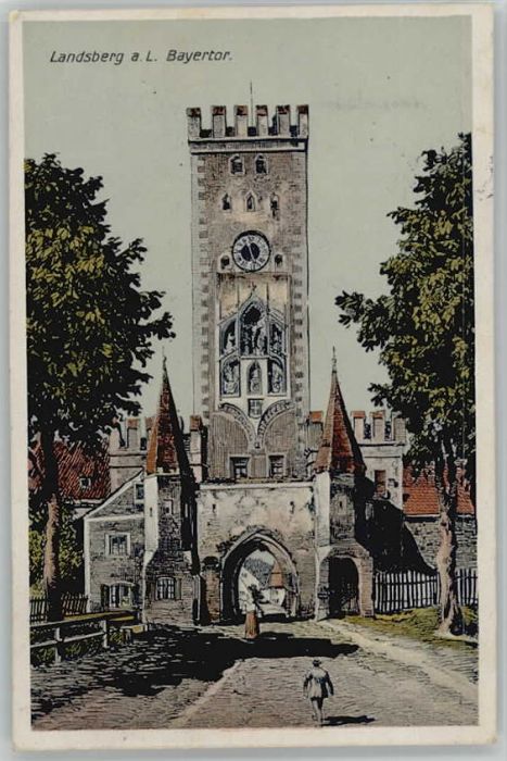 Landsberg Lech Bayertor Künstlerkarte