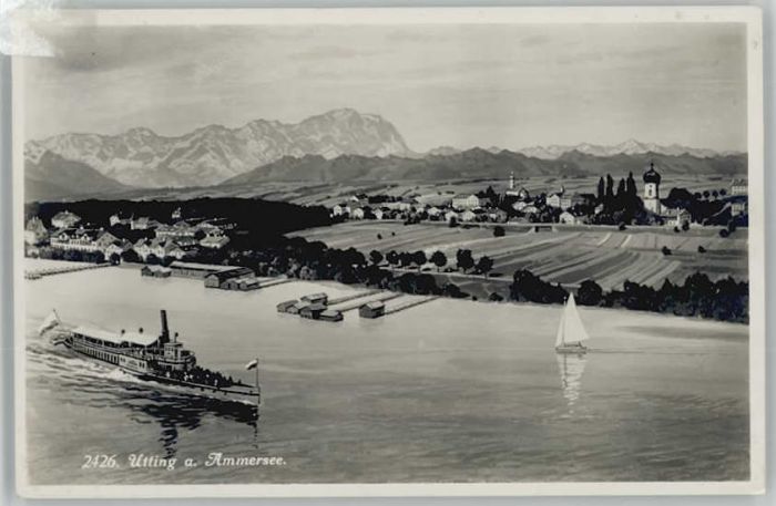 Utting Ammersee Künstlerkarte Dampfer
