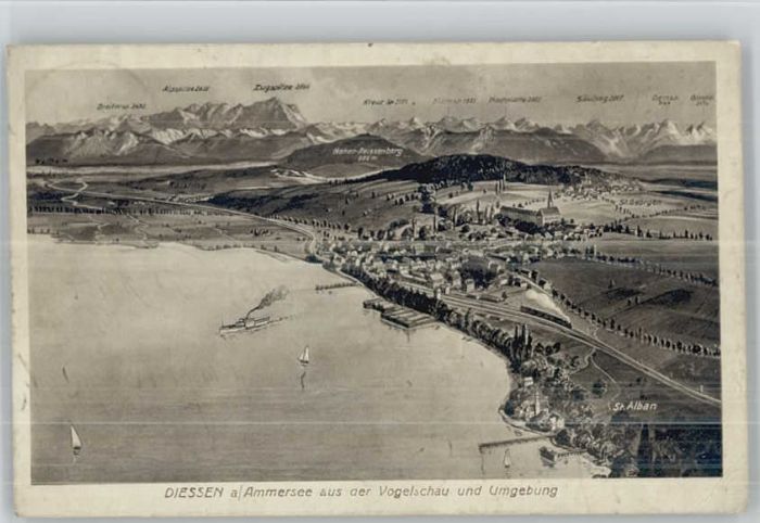 Diessen Ammersee St. Alban Künstlerkarte