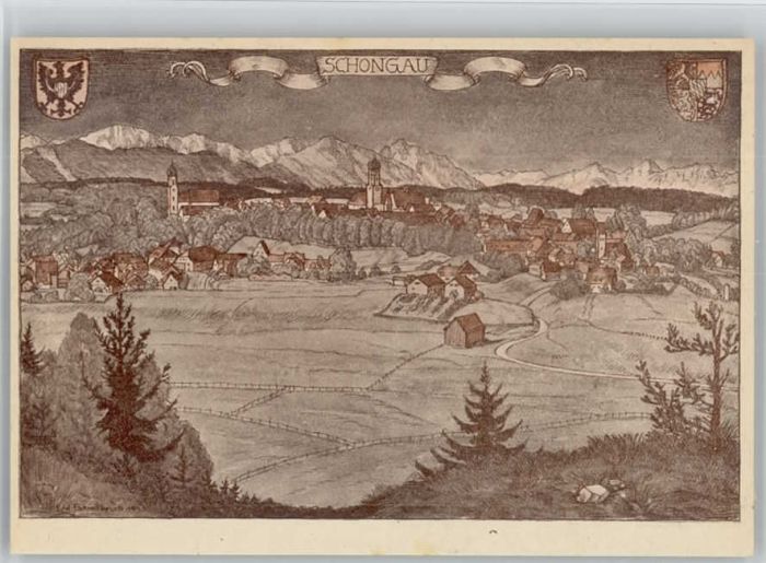 Schongau KünstlerFahrenburch Festpostkarte