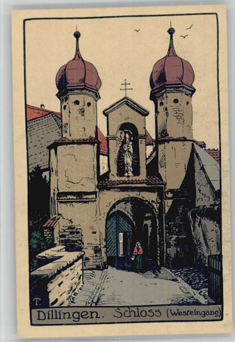 Dillingen Donau Schloss Künstlerkarte