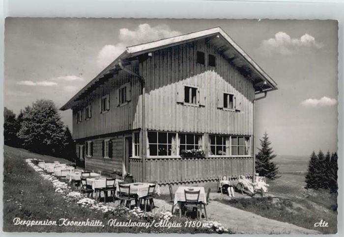 Nesselwang Allgaeu Bayern Bergpension Kronenhuette x 1960