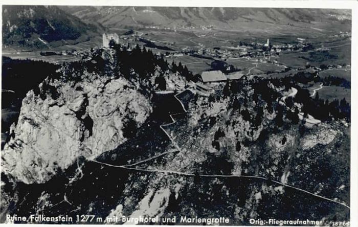 Pfronten Ostallgaeu Bayern Ruine Falkenstein Fliegeraufnahme
