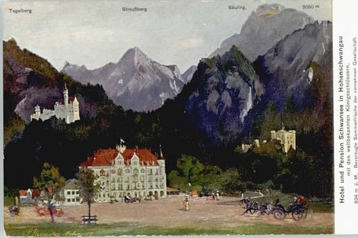 Hohenschwangau Hotel Pension Schwansee Kuenstlerkarte