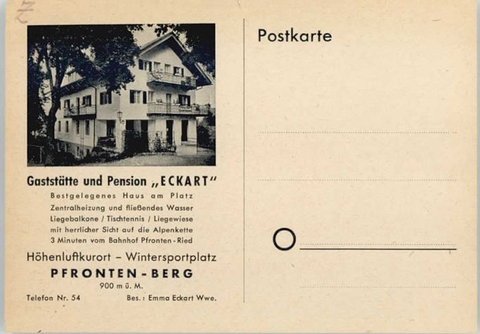 Pfronten Ostallgaeu Bayern Berg Gaststaette Eckart