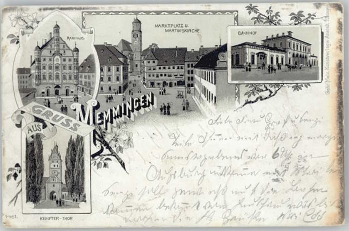Memmingen Marktplatz Martinskirche Bahnhof Rathau