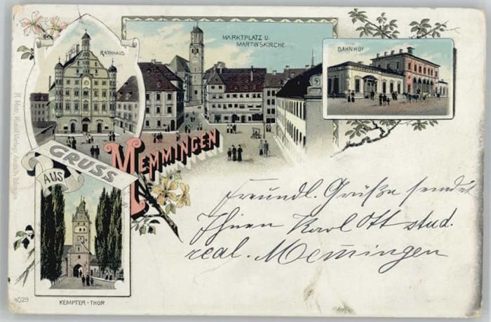 Memmingen Rathaus Martinskirche Bahnhof Kempter T