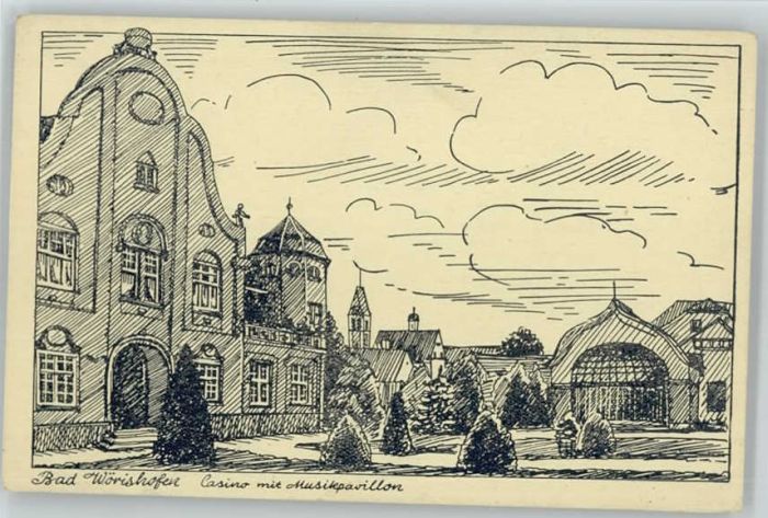 Bad Woerishofen asino Musikpavillon Künstlerkarte o 189