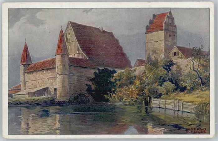Dinkelsbuehl asserburg Feldpost KünstlerHans Schulz