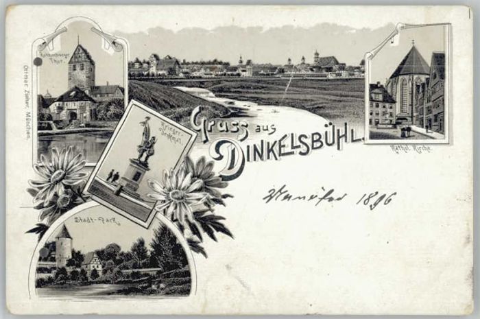 Dinkelsbuehl rieger Denkmal Rothenburgertor