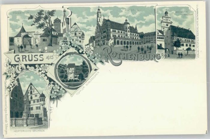 Rothenburg Tauber Rathaus Weisser Turm Herterichs Brunnen