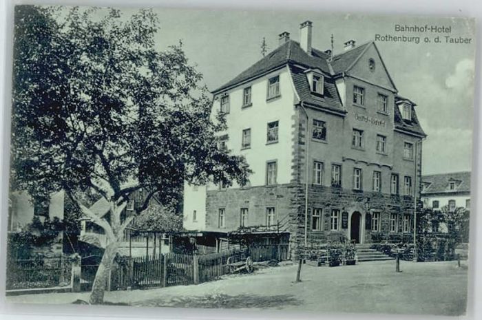 Rothenburg Tauber Bahnhof Hotel  ungelaufen ca. 1910