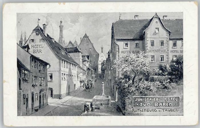Rothenburg Tauber Hotel Bären x 1917