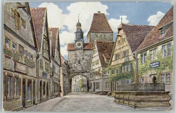 Rothenburg Tauber Rödergasse Markusturm ungelaufen ca. 19