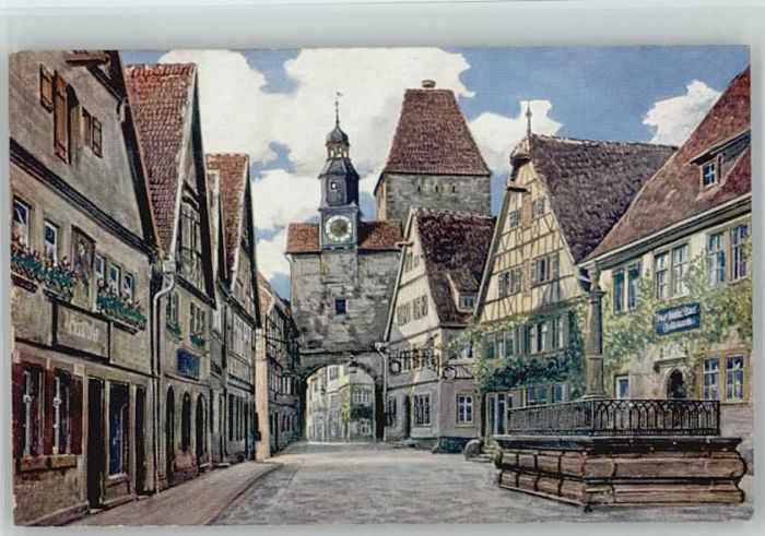 Rothenburg Tauber Rödergasse Markusturm ungelaufen ca. 19