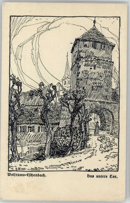 Wolframs-Eschenbach Künstlerkarte ungelaufen ca. 1920