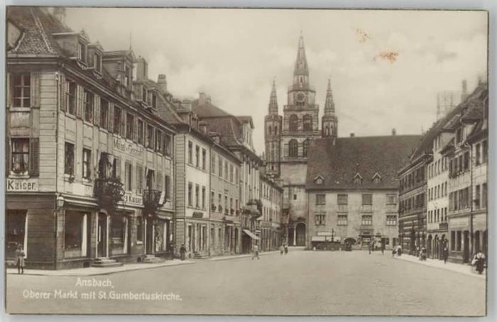 Ansbach Mittelfranken St. Gumbertus Kirche  ungelaufen ca. 19