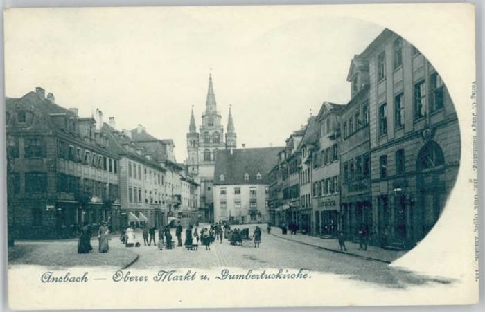 Ansbach Mittelfranken Gumbertus Kirche  ungelaufen ca. 1900