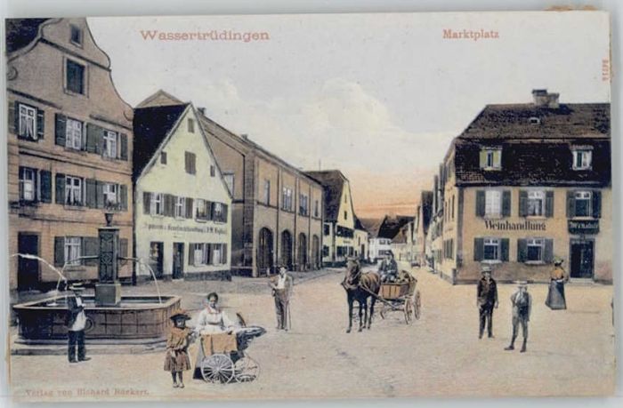 Wassertruedingen arktplatz ungelaufen ca. 1910