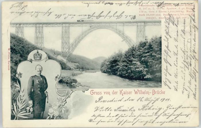 Remscheid [handschriftlich] Kaiser Wilhelm Brücke
