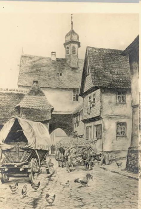 Koenigstein Saechsische Schweiz Königstein Künstlerkarte Nach Zeichnung