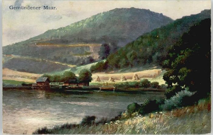Gemuenden Daun ünstlerkarte Kahnstation Badeanstalt *