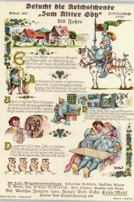 Traben-Trarbach Künstlerkarte Winzerweinversandhaus