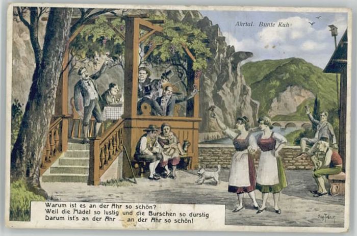 Bad Neuenahr-Ahrweiler Ahrtal Bunte Kuh Vers KünstlerEug. Fell