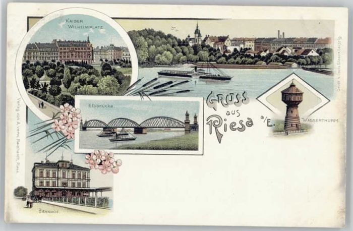 Riesa Sachsen Riesa Kaiser Wilhelm Platz Elbbrücke