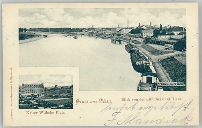 Riesa Sachsen Riesa Kaier Wilhelm Platz Elbbrücke