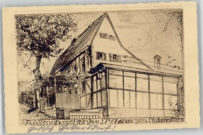 Cossmannsdorf Gasthof Rollmopsschänke Künstlerkarte *