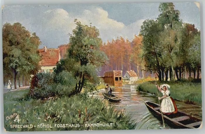 Burg Spreewald Künstlerkarte Forsthaus Kannomühle x