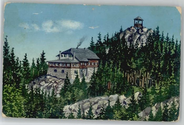 Wunsiedel Künstlerkarte Kösseine Unterkunftshaus