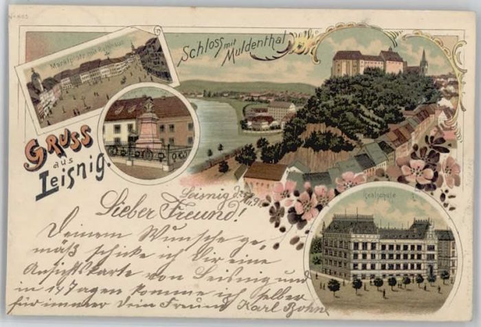 Leisnig Schule Marktplatz Rathaus Schloss