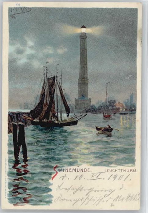 Swinemuende Ostseebad Westpommern Swinemünde Künstlerkarte KünstlerH. Hir