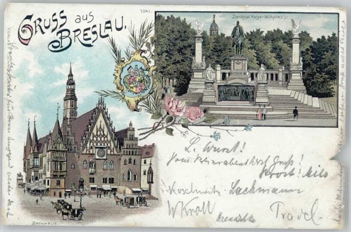 Breslau Niederschlesien Breslau Rathaus Denkmal Kaiser Wilhelm