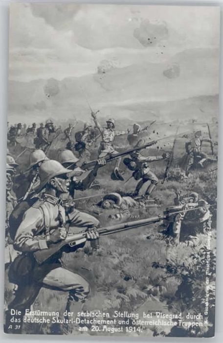 Visegrad Künstlerkarte Die Erstürmung der serbis