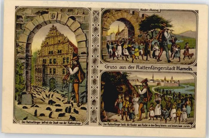 Hameln Weser Hameln Künstlerkarte Der Rattenfänger *