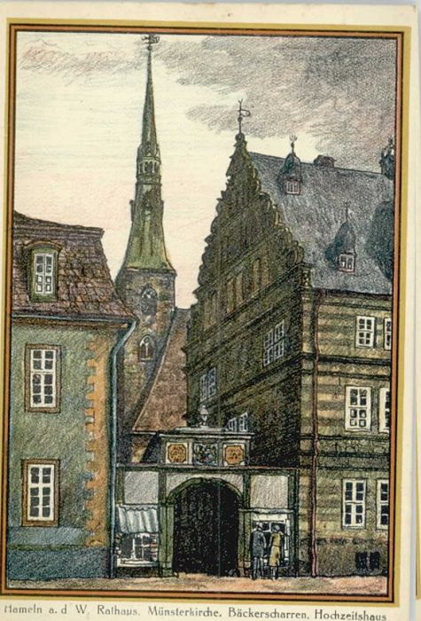 Hameln Weser Hameln Künstlerkarte Rudolf Riege Ratha