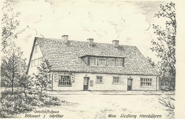 Hambuehren ünstlerkarte Geschäftshaus Böhmert Schr