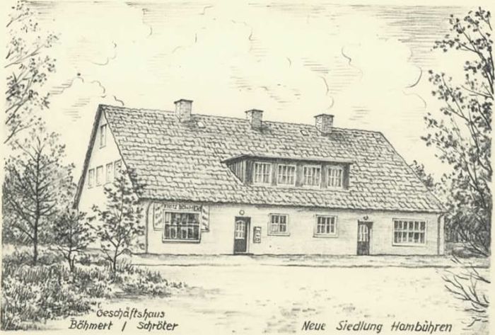 Hambuehren ünstlerkarte Geschäftshaus Böhmert Schr