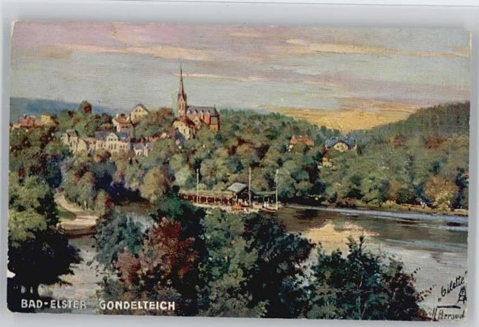 Bad Elster Künstlerkarte KünstlerN.B. Gondelteich