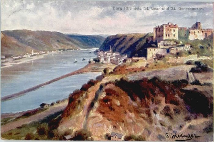 St Goar Burg Rheinfels Künstlerkarte