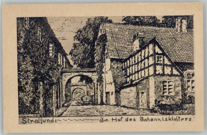 Stralsund Mecklenburg Vorpommern Stralsund Künstler R. Hardow Im Hof des