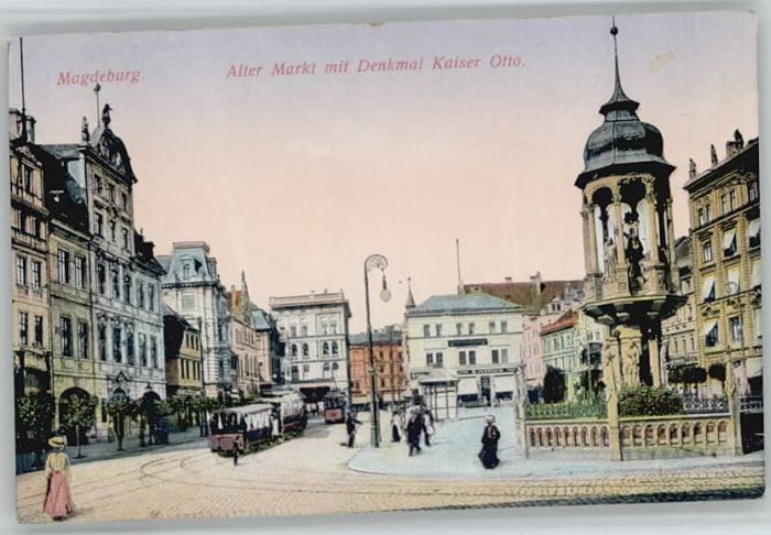 MAGDEBURG  CITY Markt Denkmal Kaiser Otto