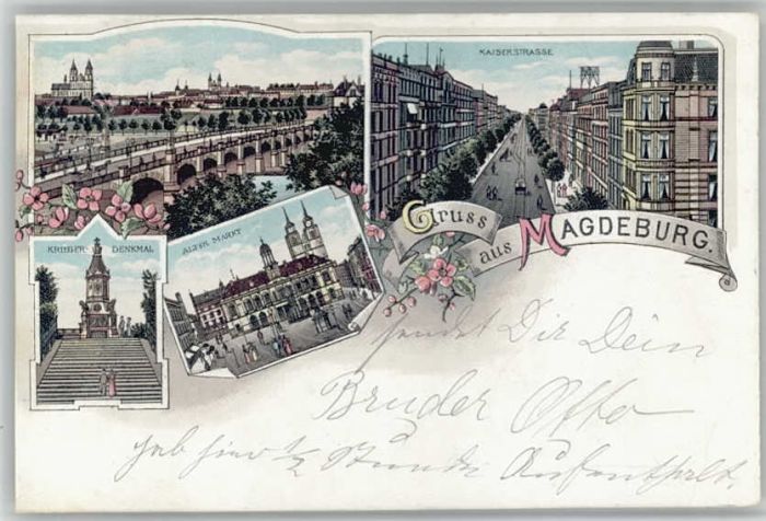 Magdeburg Kaiserstrasse Kriegerdenkmal Markt