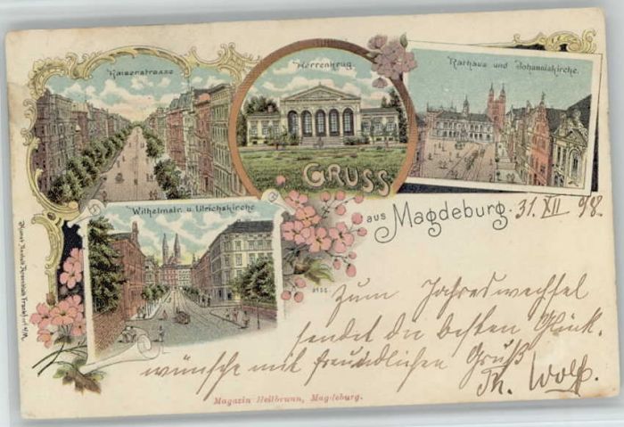 Magdeburg Kaiserstrasse Wilhelmstrasse Ulrichskir